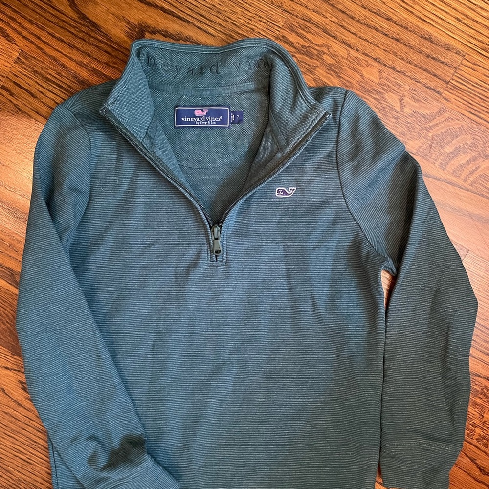 Vineyard Vines Green Zip Up Sweater Soft Knit Casual